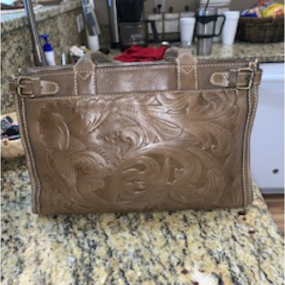 Euc Authentic Patricia Nash Embossed Leather Handbag 925 X 1425 Moss Green